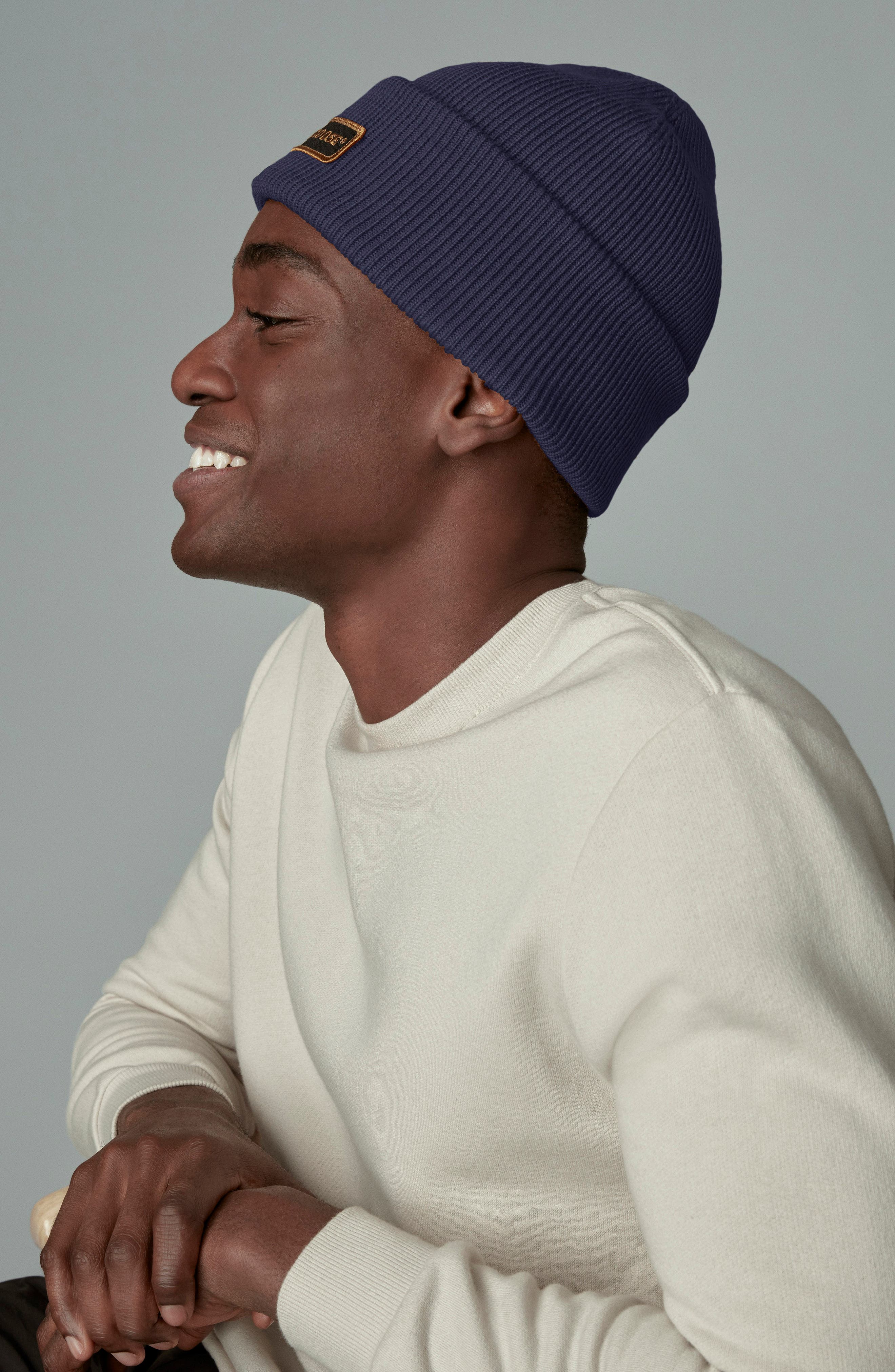 Canada Goose Logo Patch Ribbed Beanie 
