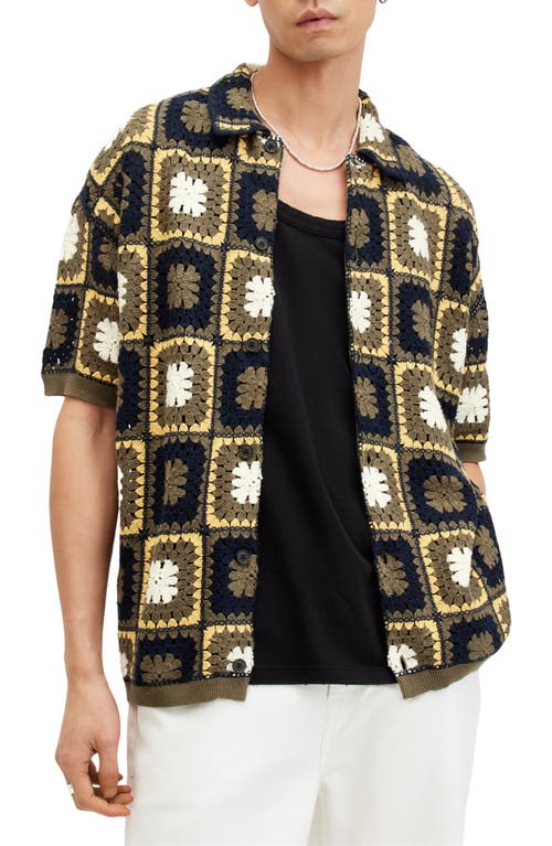 AllSaints Mandon Cardigan Khaki Green at Nordstrom,