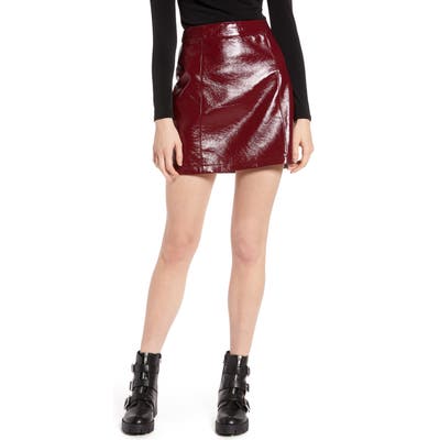 Topshop High Waist Vinyl Miniskirt, US (fits like 2-4) - Burgundy