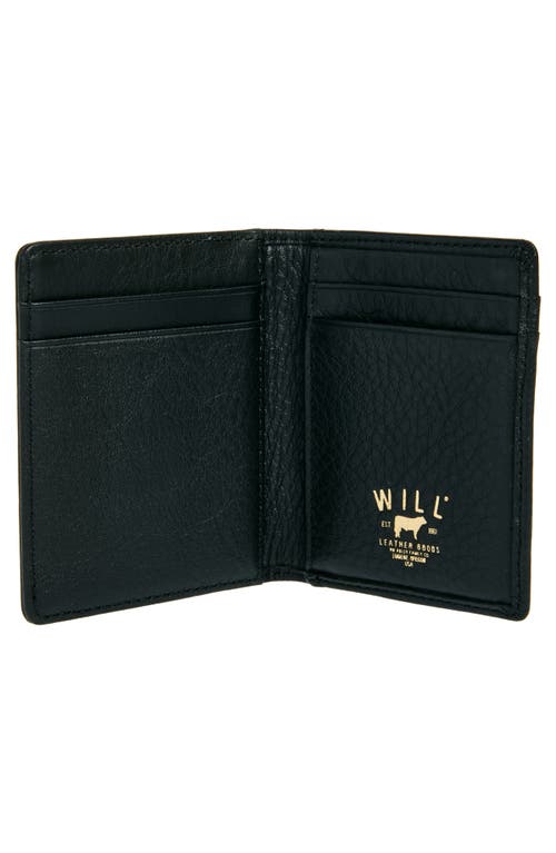 Shop Will Leather Goods Front Pocket Money Clip Wallet In Black