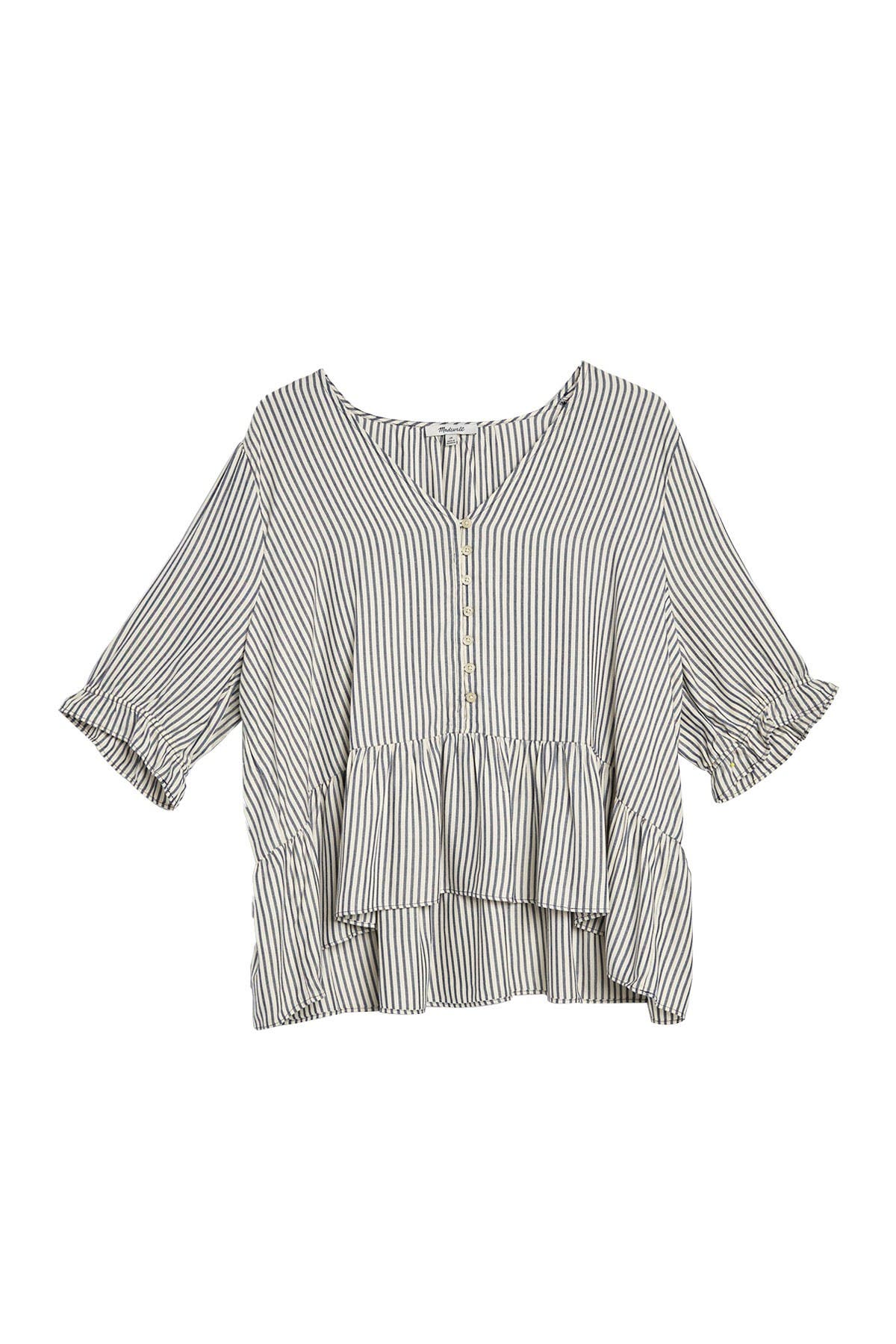 madewell courtyard ruffle hem top