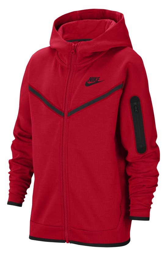 Nike Sportswear Tech Fleece Big Kids' Full-zip Hoodie In University Red ...