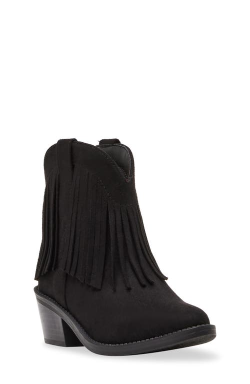 Shop Steve Madden Kids' Jbrixby Fringe Bootie In Black