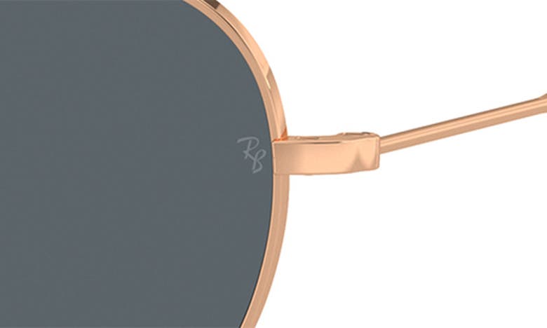 Ray Ban Bain Bridge 60mm Pillow Aviator Sunglasses In Rose Gold