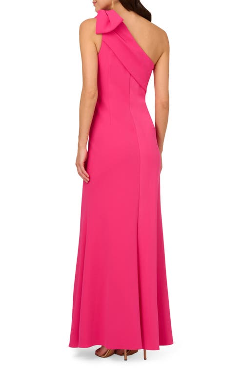 Shop Adrianna Papell One-shoulder Gown In Hot Pink