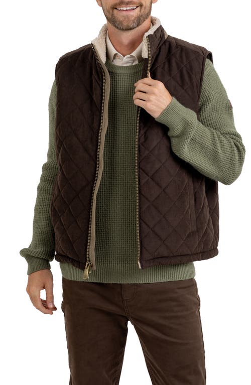 Shop Rainforest Oxford Water Resistant Quilted Vest In Chocolate