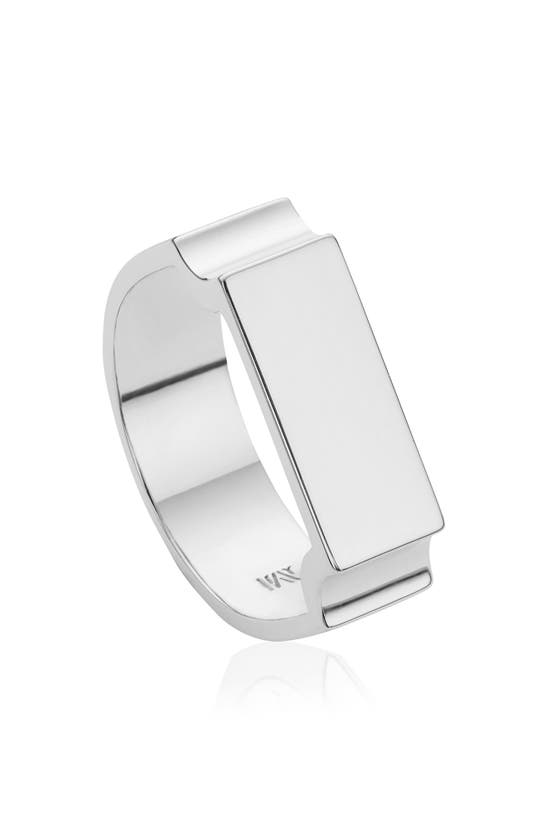 Monica Vinader Wide Signature Ring In Silver