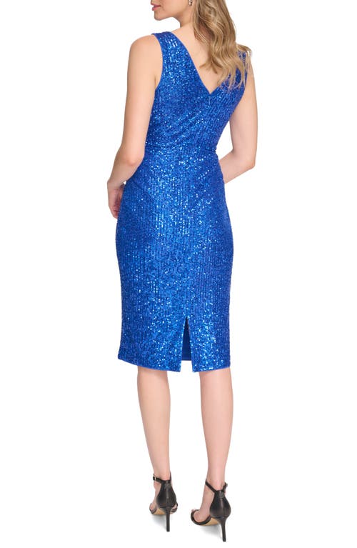 Shop Kensie Cowl Neck Sequin Dress In Cobalt