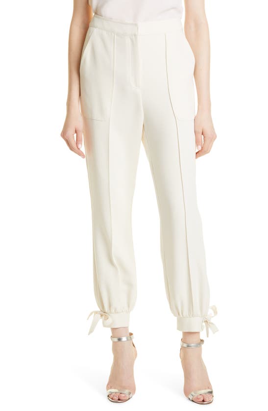 Cinq À Sept Cinq A Sept Lou Cropped Side Tie Trousers In Alabaster