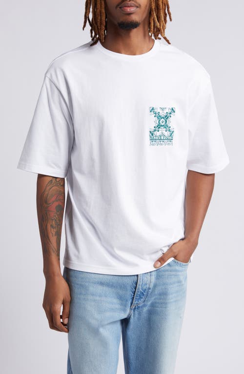 Embroidered Cotton T-Shirt in White