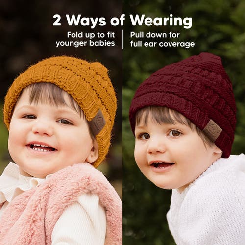 Keababies 3-pack Warmzy Baby Beanies In Terracotta