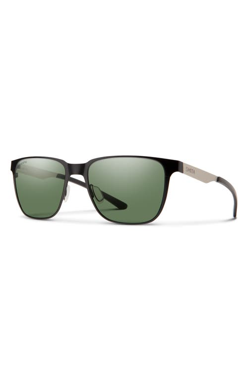 Shop Smith Lowdown 54mm Chromapop™ Polarized Square Sunglasses In Matte Black/silver/gray