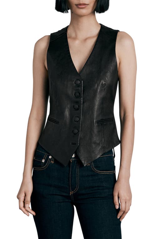 rag & bone Vanessa Leather Vest in Black