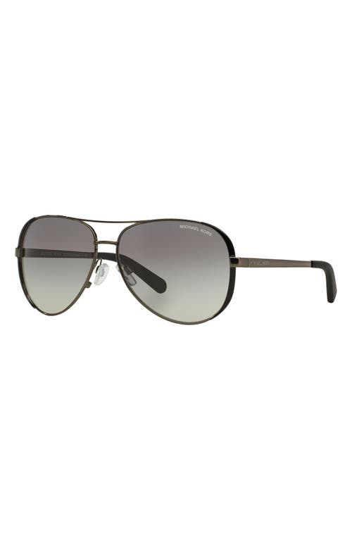 Michael Kors Collection 59mm Aviator Sunglasses In Gunmetal/black/grey Gradient
