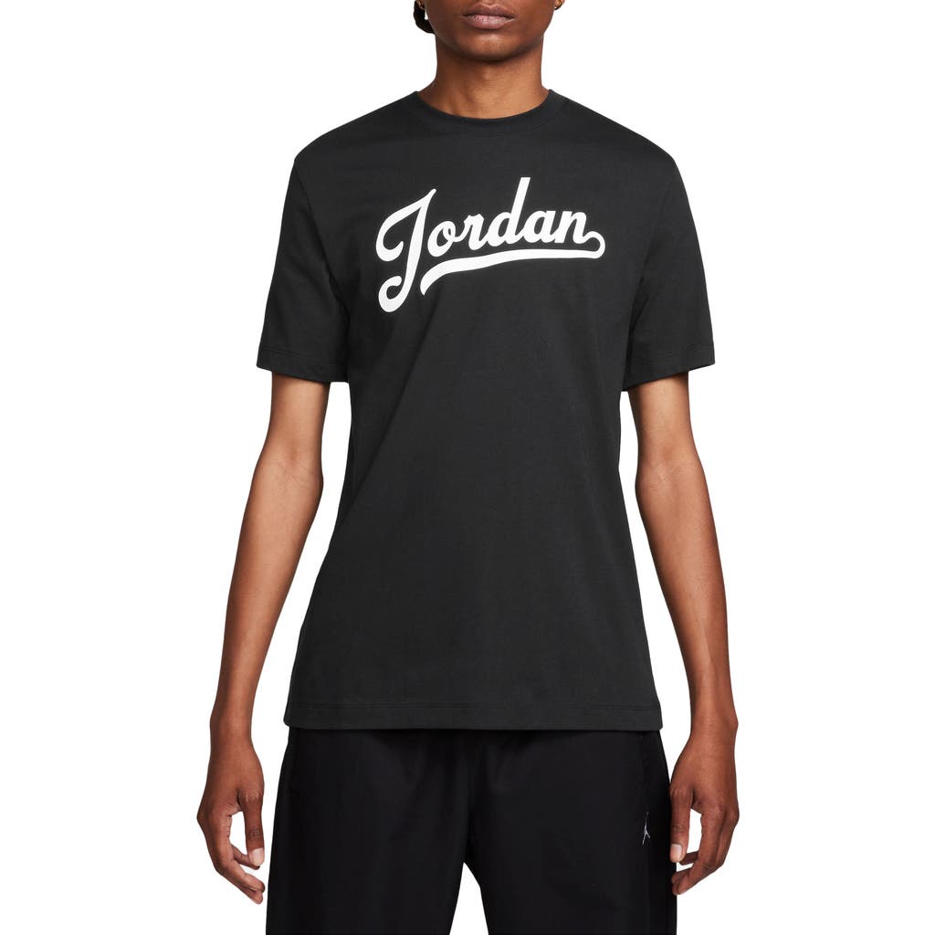 Nike Jordan Cotton Graphic T-shirt In Black