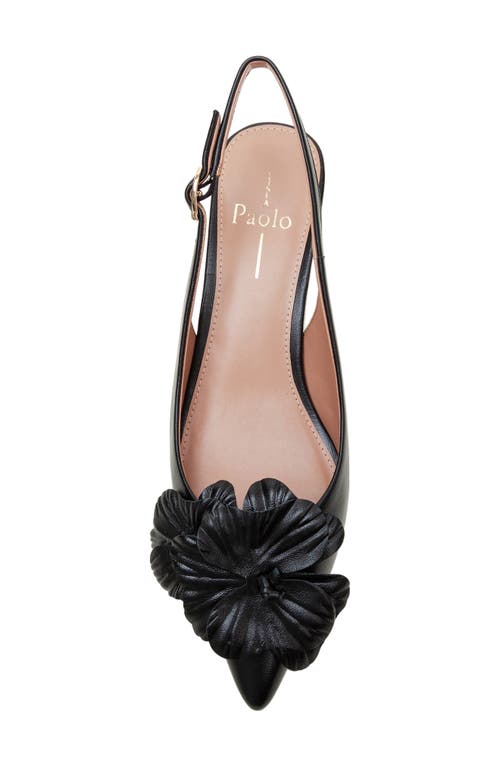 Linea Paolo Castiel Slingback Pointed Toe Kitten Heel Pump In Black