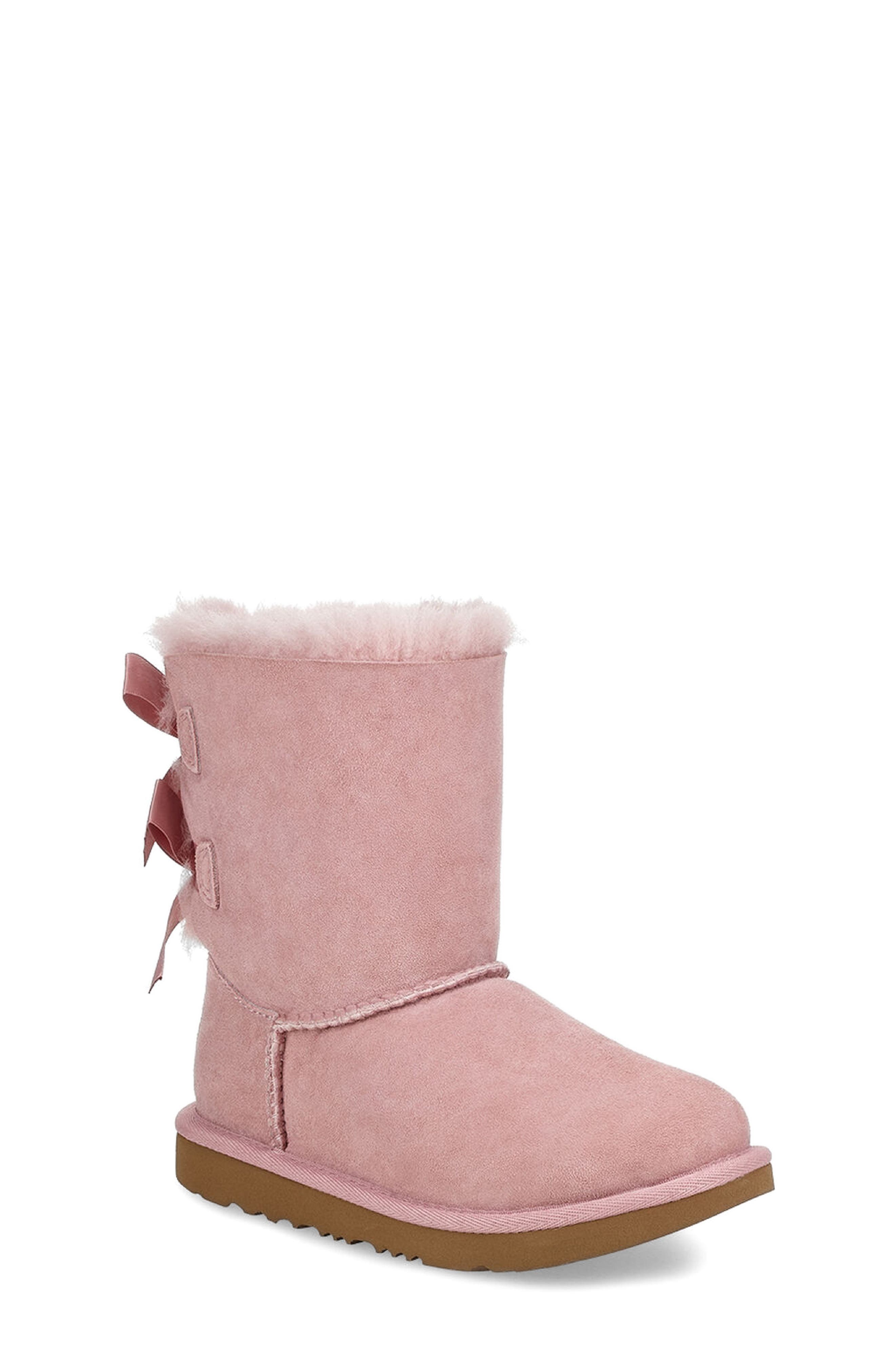 Ugg Kids' ® Bailey Bow Ii Water Resistant Genuine Shearling Boot In Pink Crystal
