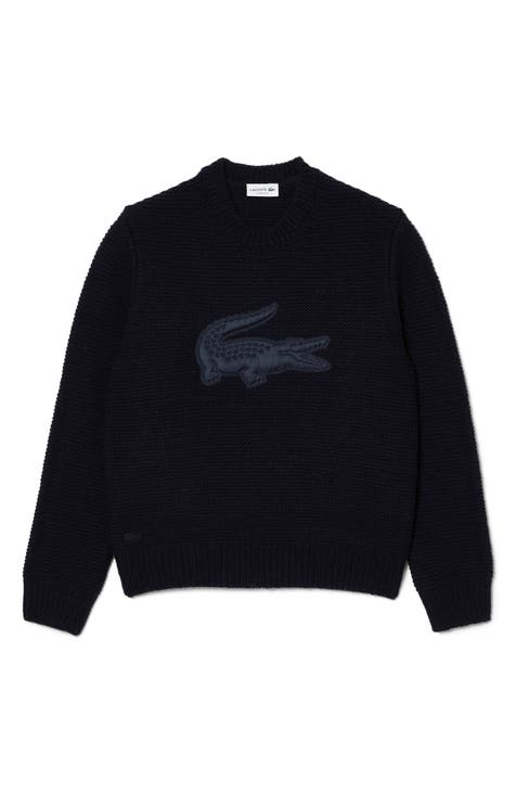 Classic Fit Logo Patch Wool Blend Sweater