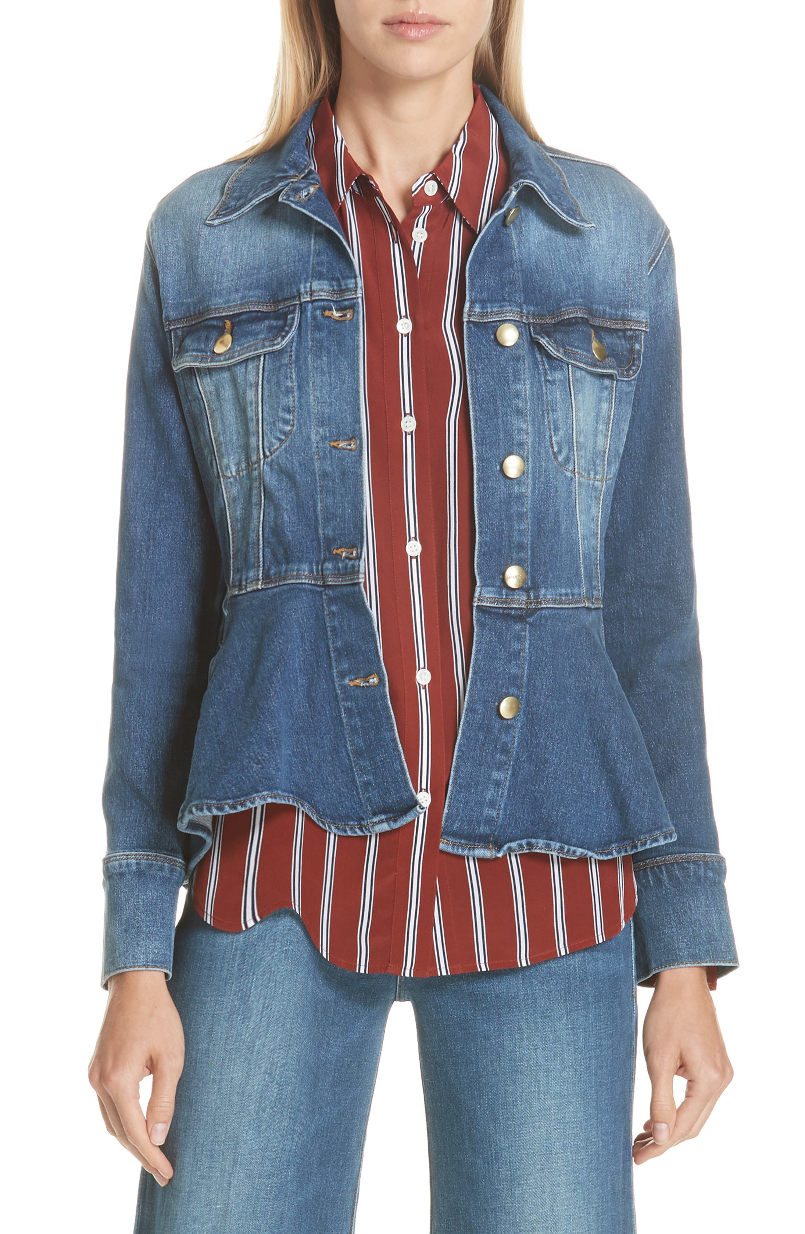 frame flounce denim jacket