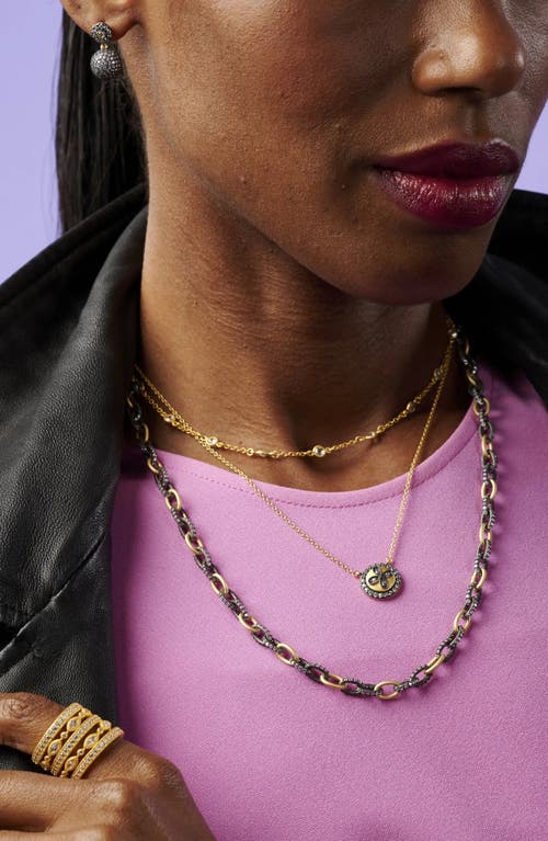 Freida Rothman Mini Bezel Station Necklace In Gold