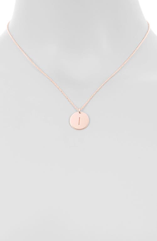 Meshmerise Initial Disc Pendant Necklace In Rose-i