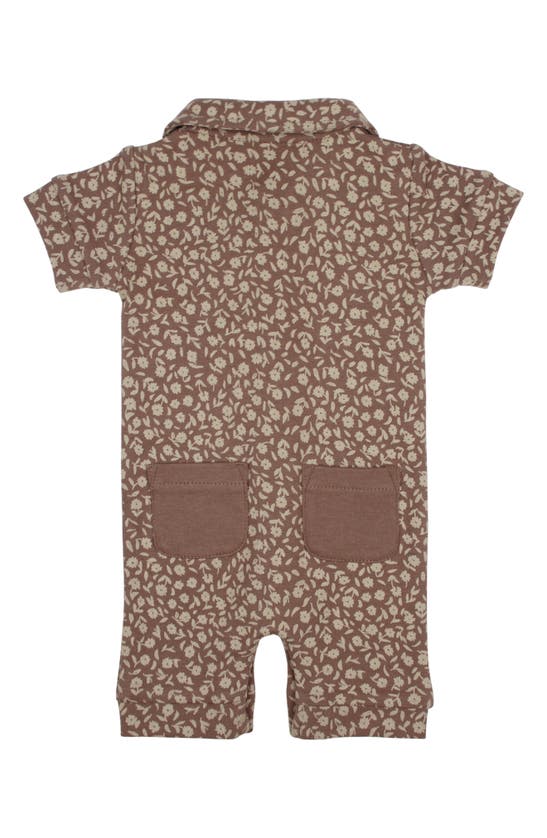 Shop L'ovedbaby Organic Cotton Romper In Latte Floral