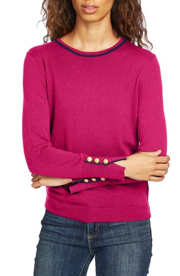 Court & Rowe Cotton Blend Sweater In Pink