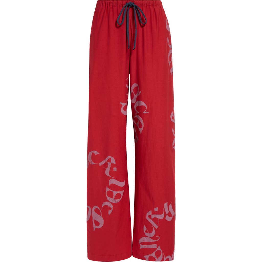 Sc103 Courier Graphic Pants In Red