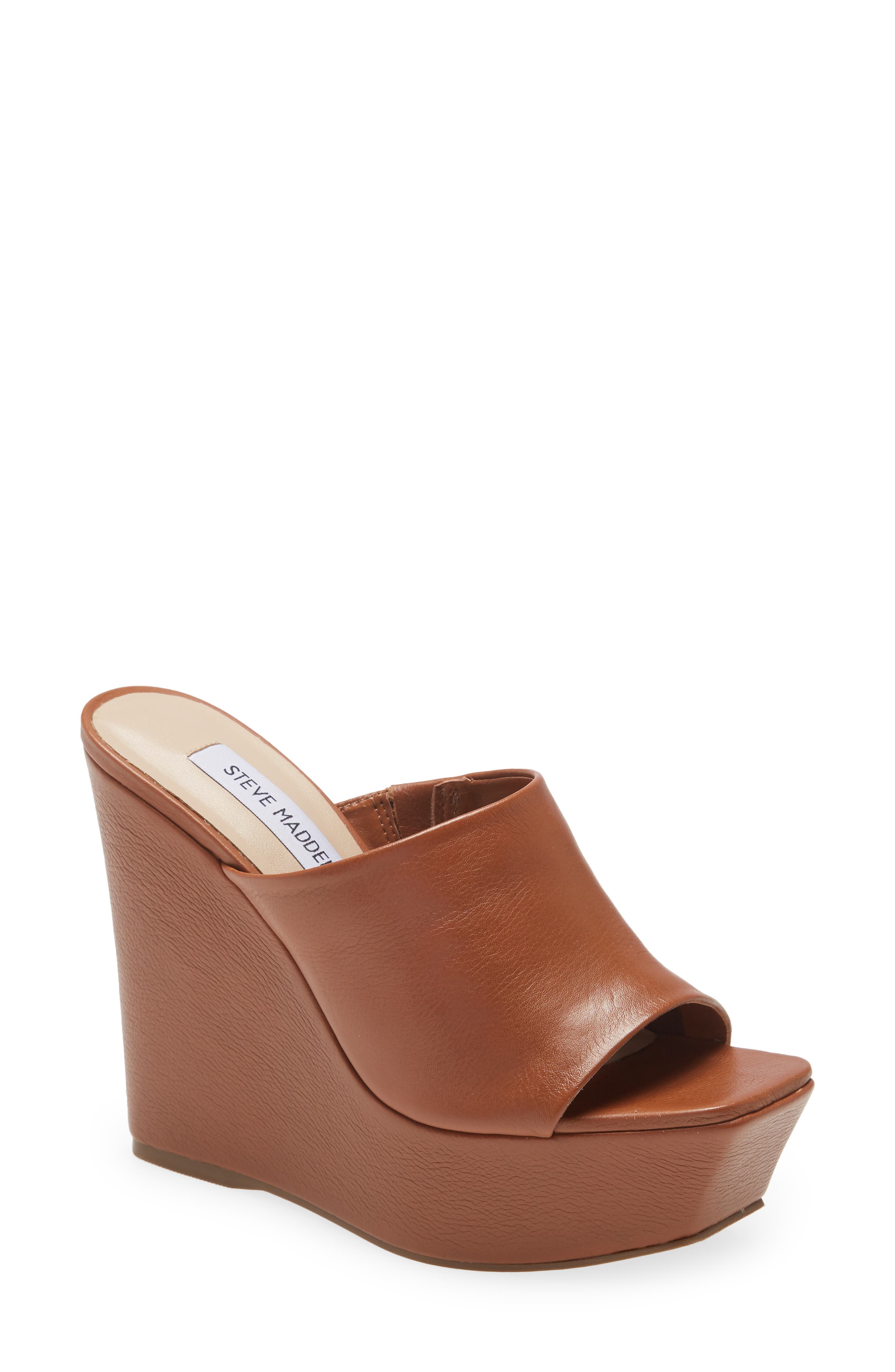 tan platform wedges