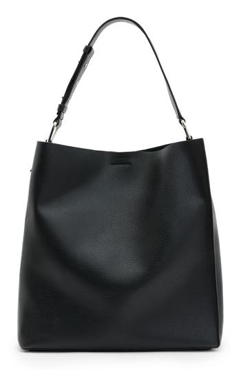 Allsaints Captain N s Leather Shoulder Bag In Black ModeSens