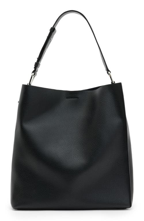 Allsaints Captain N/s Leather Shoulder Bag In Black