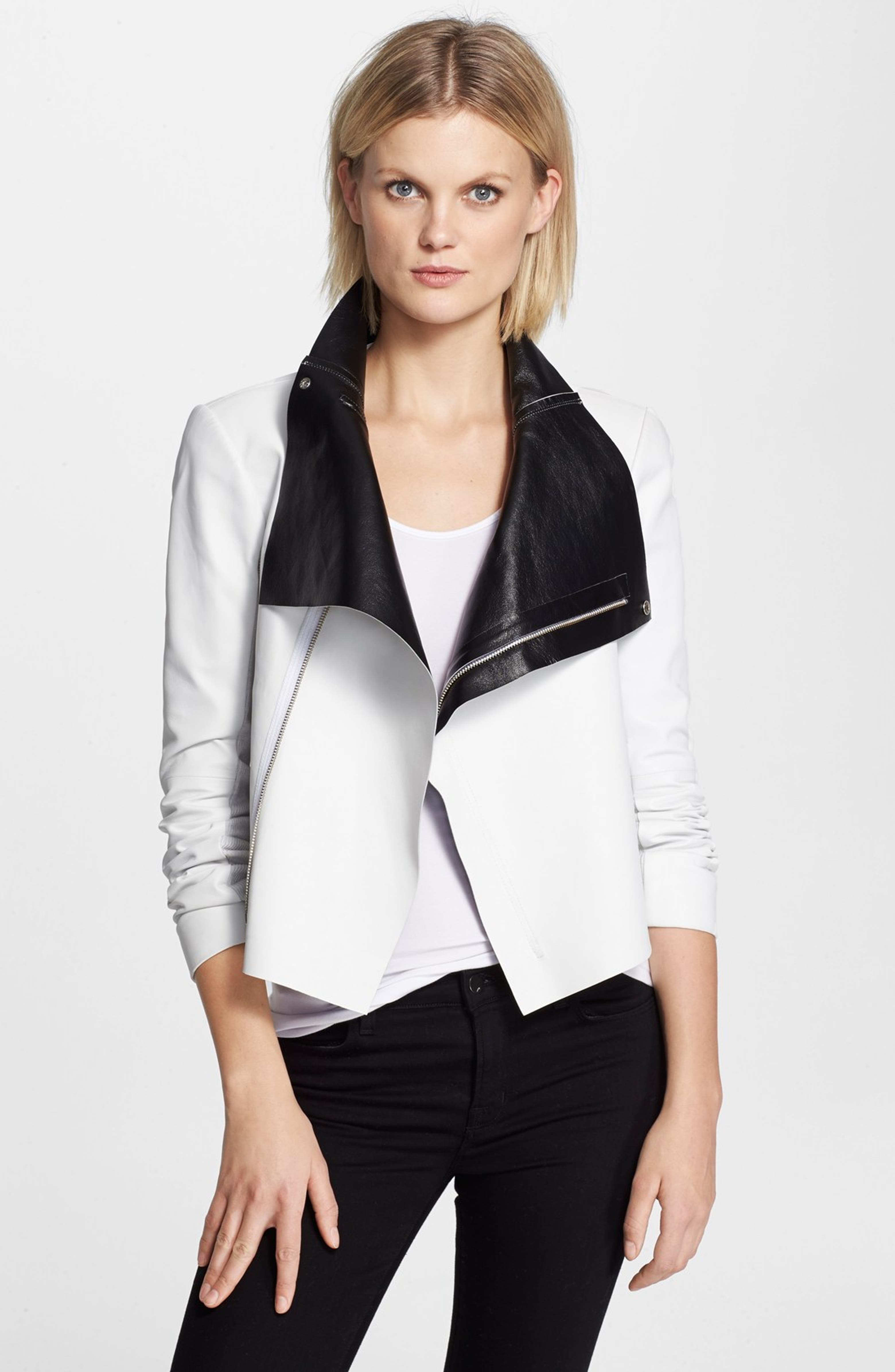 Veda 'Max' Two-Tone Leather Jacket | Nordstrom
