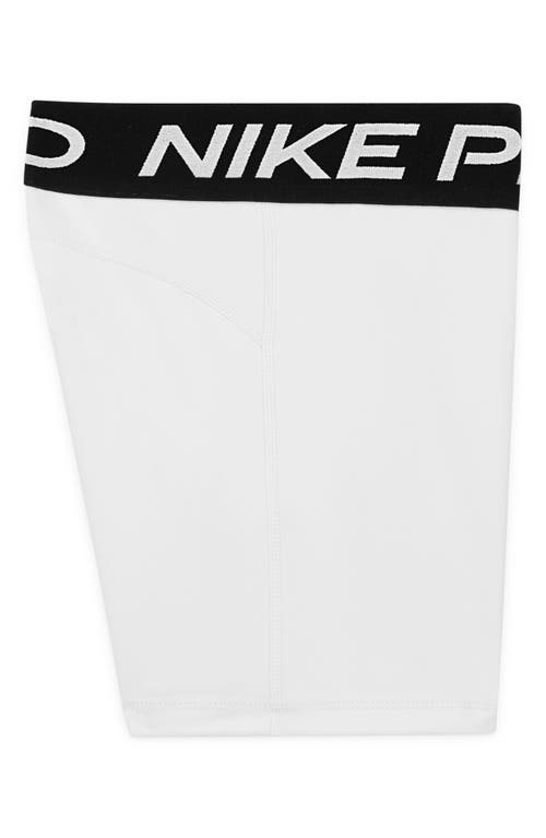 Shop Nike Kids' Pro Shorts In White/pure Platinum