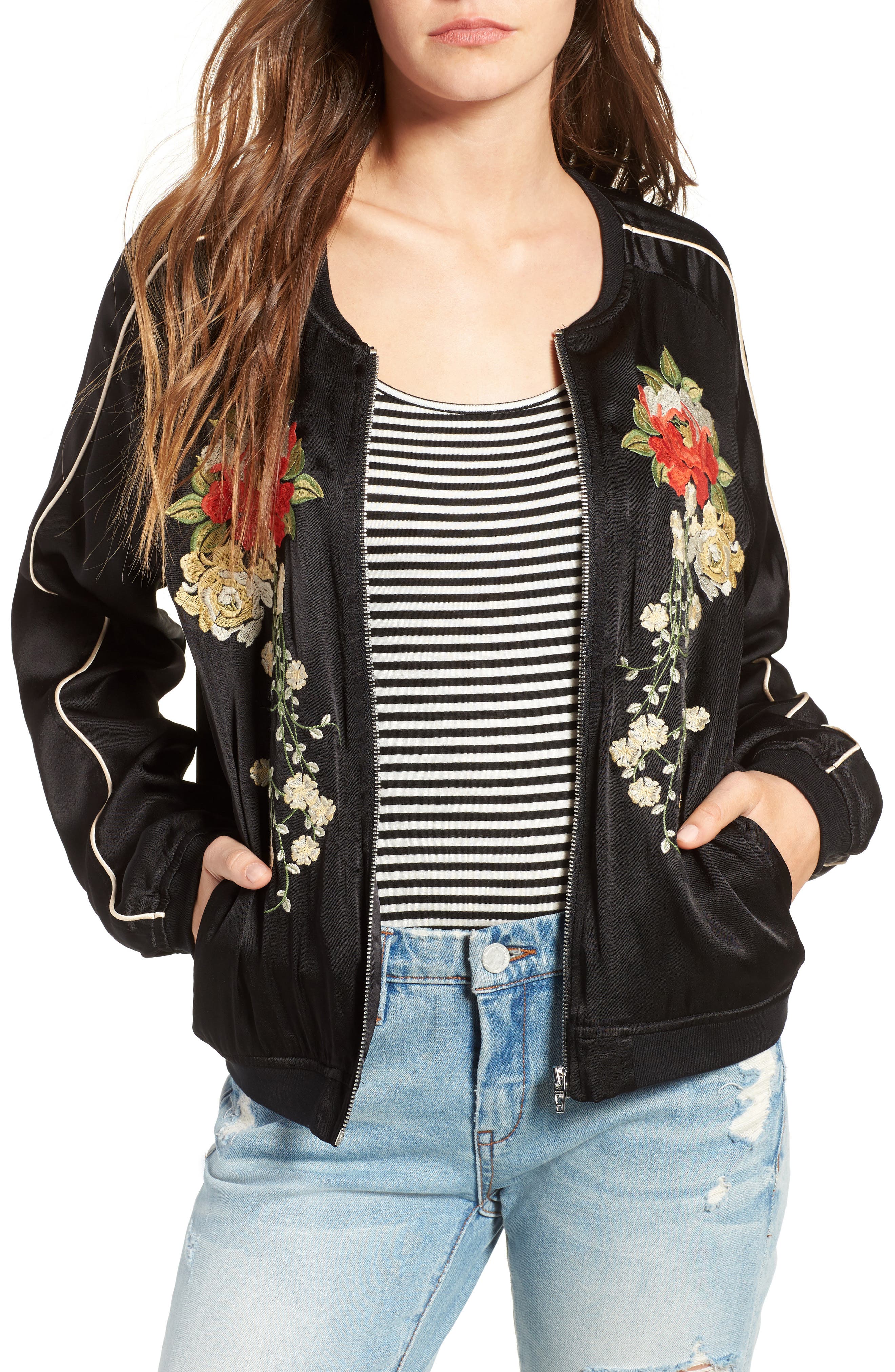 BLANKNYC Embroidered Bomber Jacket Nordstrom