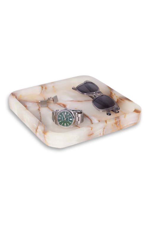 Bey-berk Marble Tray In Green/ivory