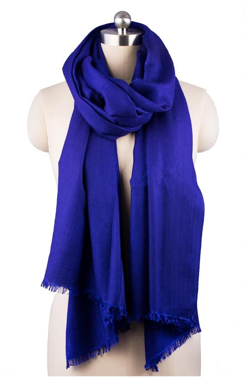 Saachi Cashmere Silk Eyelash Fringe Scarf In Blue