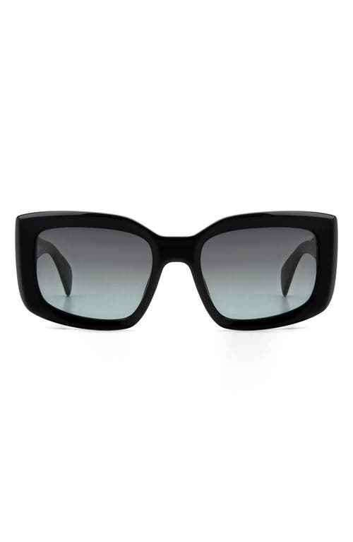 Rag & Bone 54mm Gradient Rectangular Sunglasses In Black
