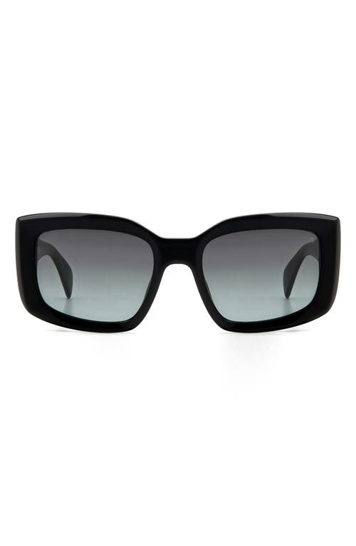 Rag & Bone 54mm Gradient Rectangular Sunglasses In Black/grey Shaded