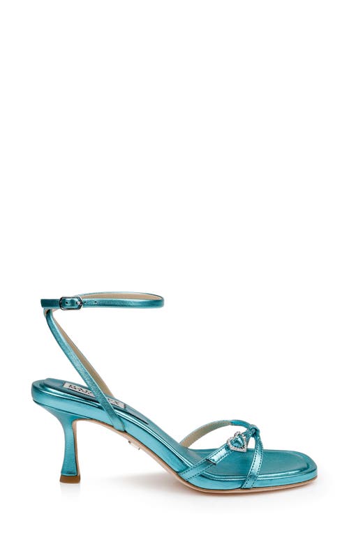 Shop Badgley Mischka Collection Brynna Ankle Strap Sandal In Seafoam Leather