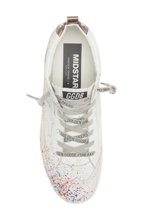 Golden Goose Mid Star Sneaker In White/iridiscent