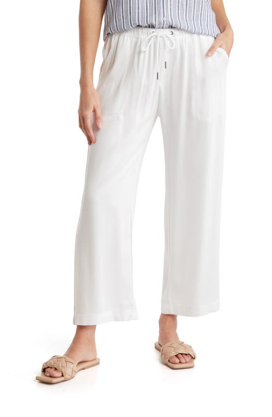 Splendid Janelle Sleeveless Crop Wide Leg Jumpsuit In White