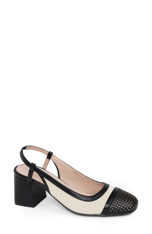 patricia green Brooks Perforated Slingback Pump Natural/Black at Nordstrom,