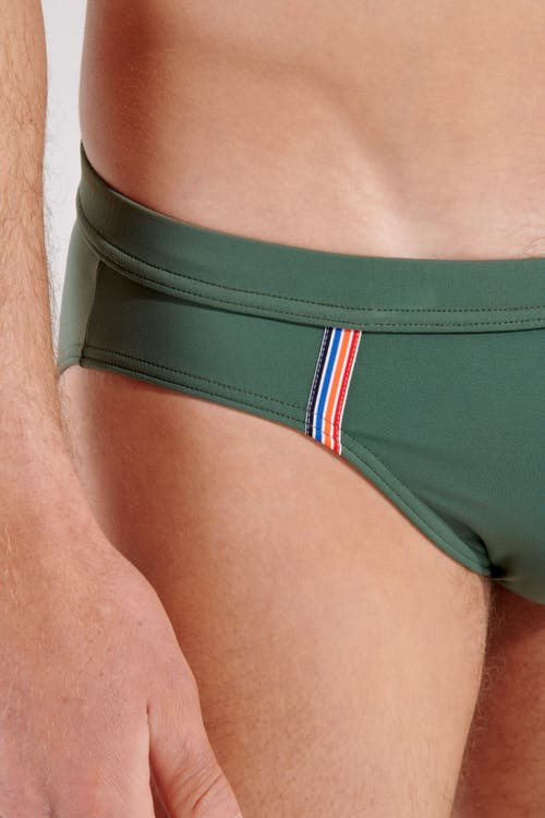 Hom Nautical Cup Micro Brief In Khaki Green