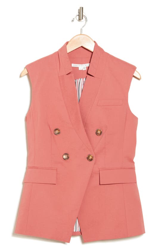 Shop Veronica Beard Amika Double Breasted Vest <br> In Faded Rose