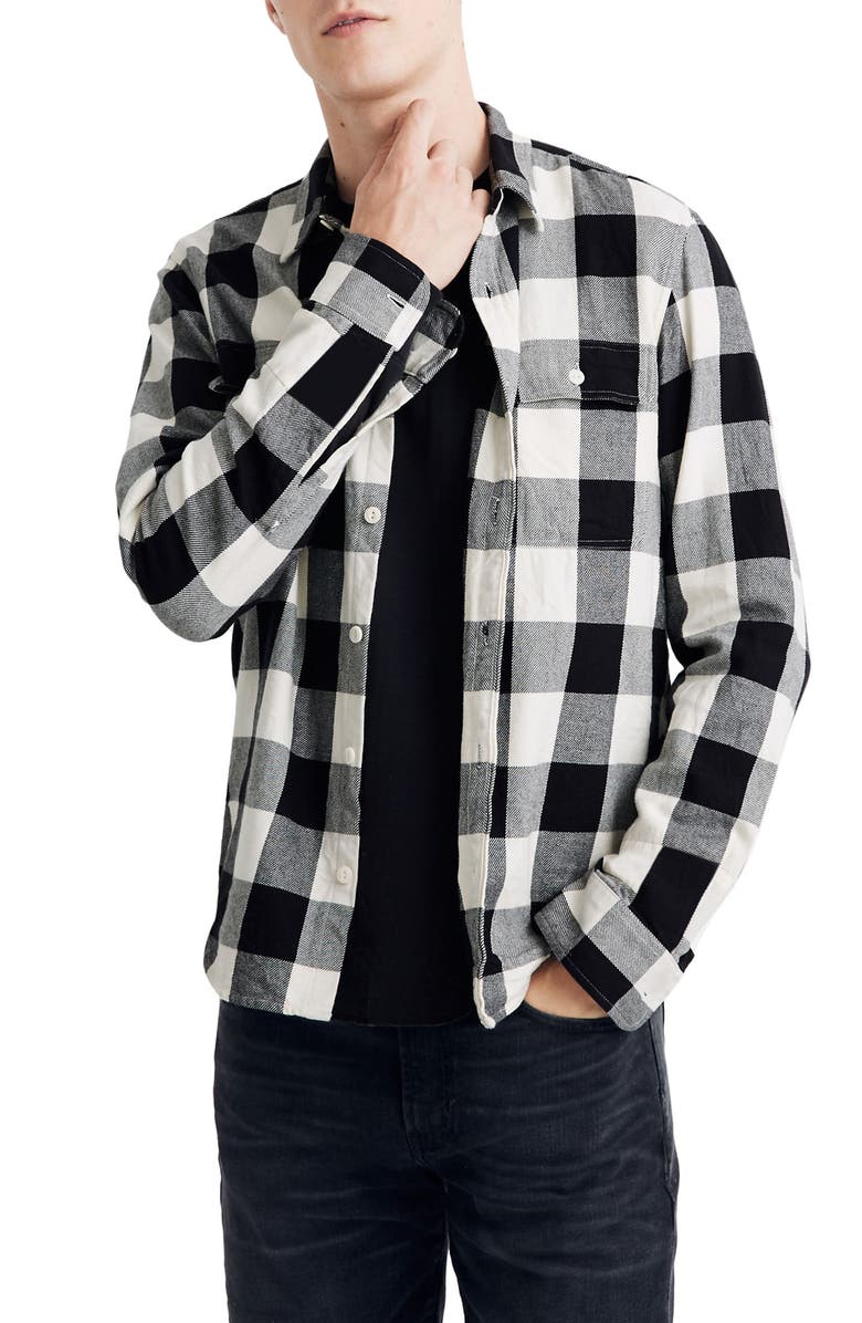 Madewell Buffalo Check Brushed Twill Button-Up Shirt | Nordstrom