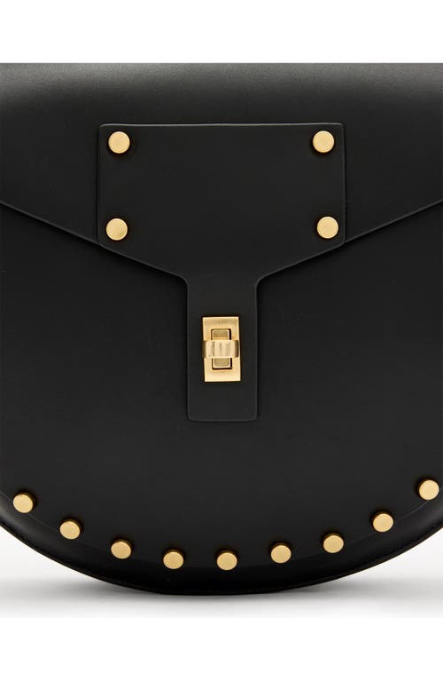 Shop Allsaints Miro Leather Saddle Bag In Black