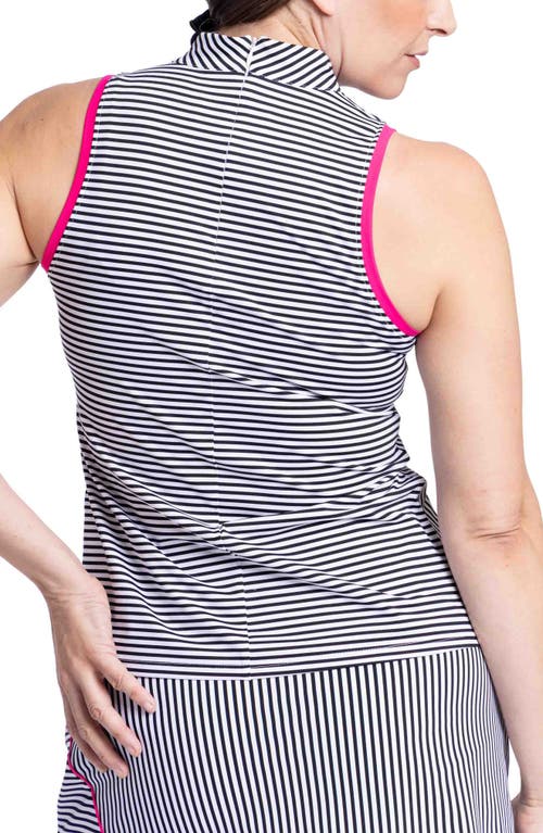 Shop Kinona Mock Me Sleeveless Golf Top In Summer Pinstripe