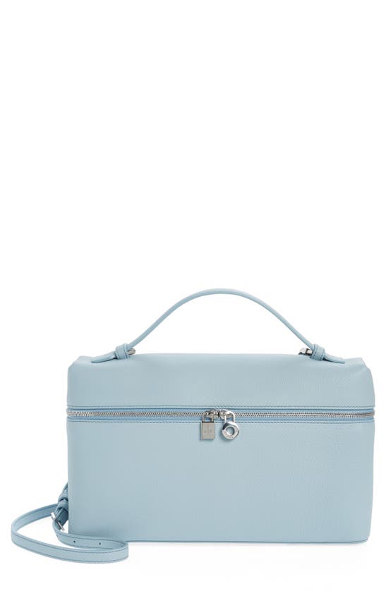 Loro Piana Leather Top Handle Bag In Blue