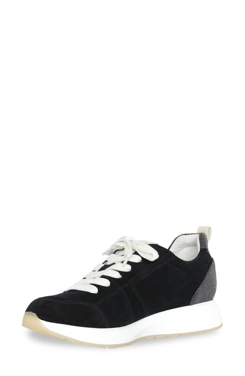 Shop Munro Monique Suede Sneaker In Black/gunmetal Suede Combo