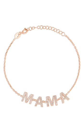 Sphera Milano Cz Mama Chain Bracelet In Rose Gold